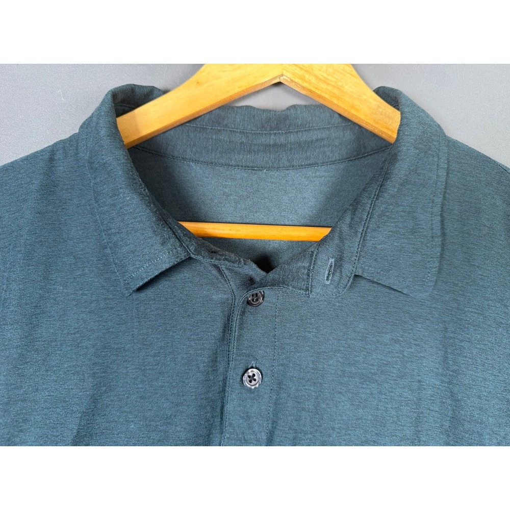Vuori Strato Tech Polo Mens Large Charcoal Heather Blue V188 Short Sleeve Shirt